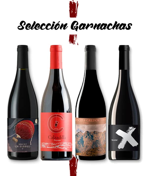 Selección del mes en Terravino con botellas de vino elaboradas con la variedad de uva garnacha