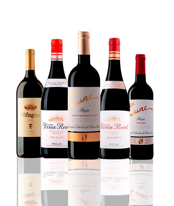 Selección de vinos tintos clásicos riojanos