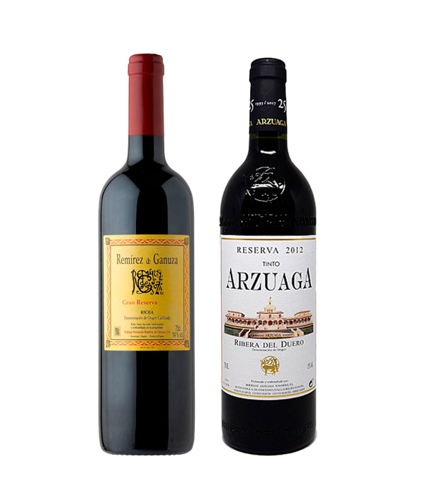 Vinos tintos Remírez de Ganuza Gran Reserva 2012 y Arzuaga Reserva 2012 Terravino