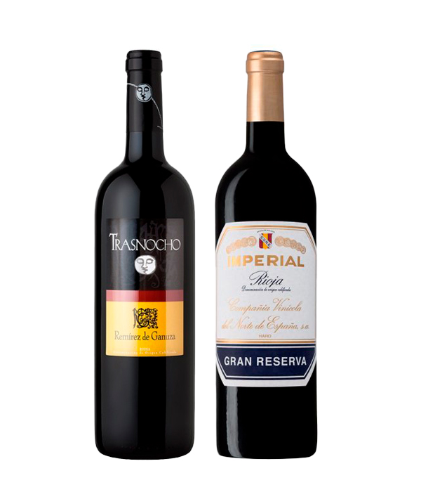 Vinos tintos Trasnocho 2015 e Imperial Gran Reserva 2015 Terravino